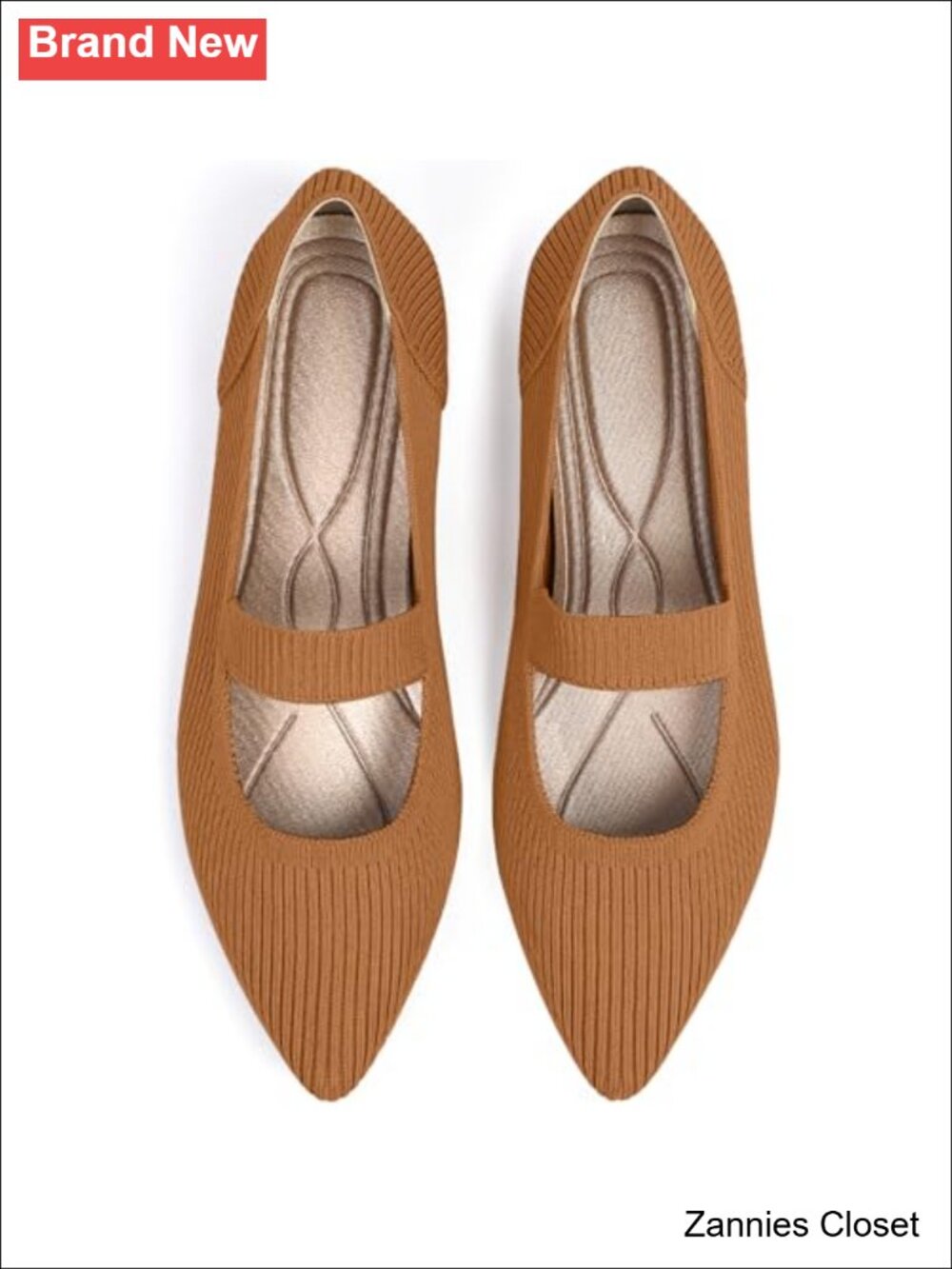 ✨Women's Knit Mary Jane Flats Pointed Toe Washable Comfortable Dressy Shoes